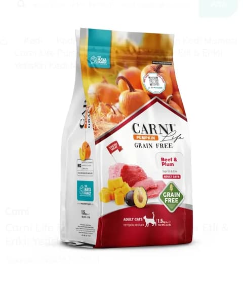 Carni Life Pumpkin Sığır Etli Erik ve Balkabaklı Tahılsız Hiperpremium Kedi Maması 10 kg